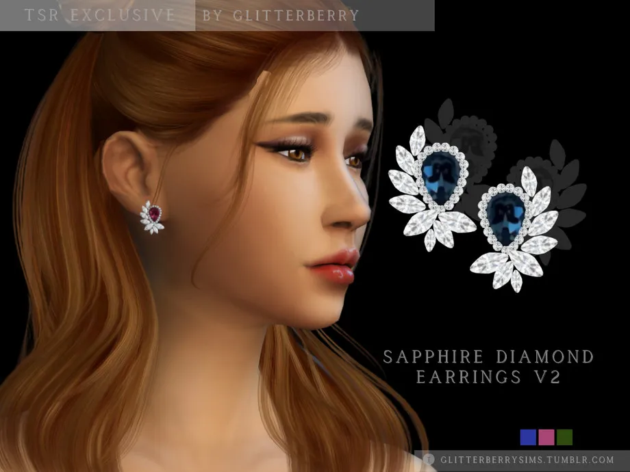 Sapphire Diamond Earrings v2