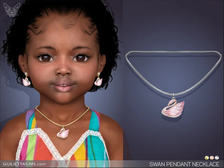 Swan Pendant Necklace For Toddlers