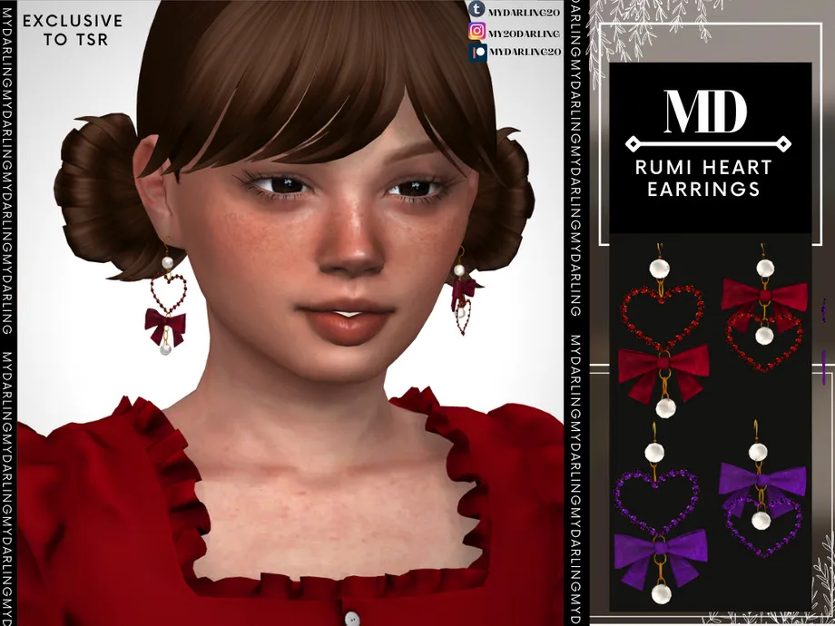 Rumi heart earrings child