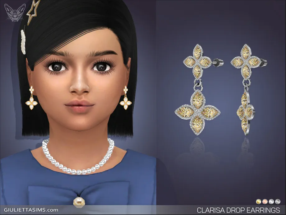 Clarisa Crystal Drop Earrings For Kids