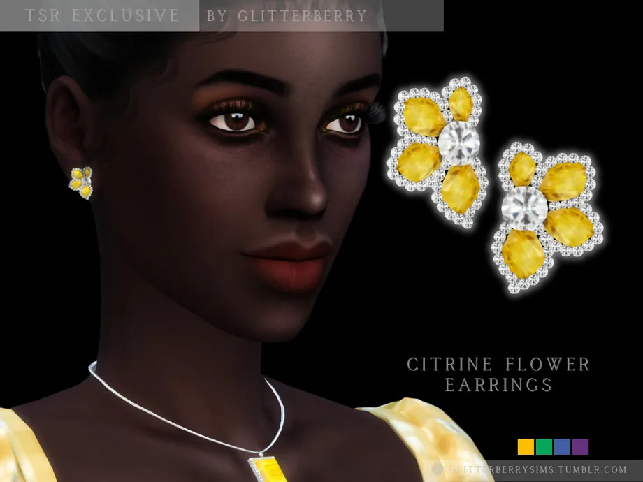 Citrine Flower Earrings
