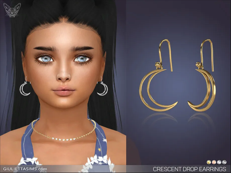 Crescent Drop Earrings For Kids