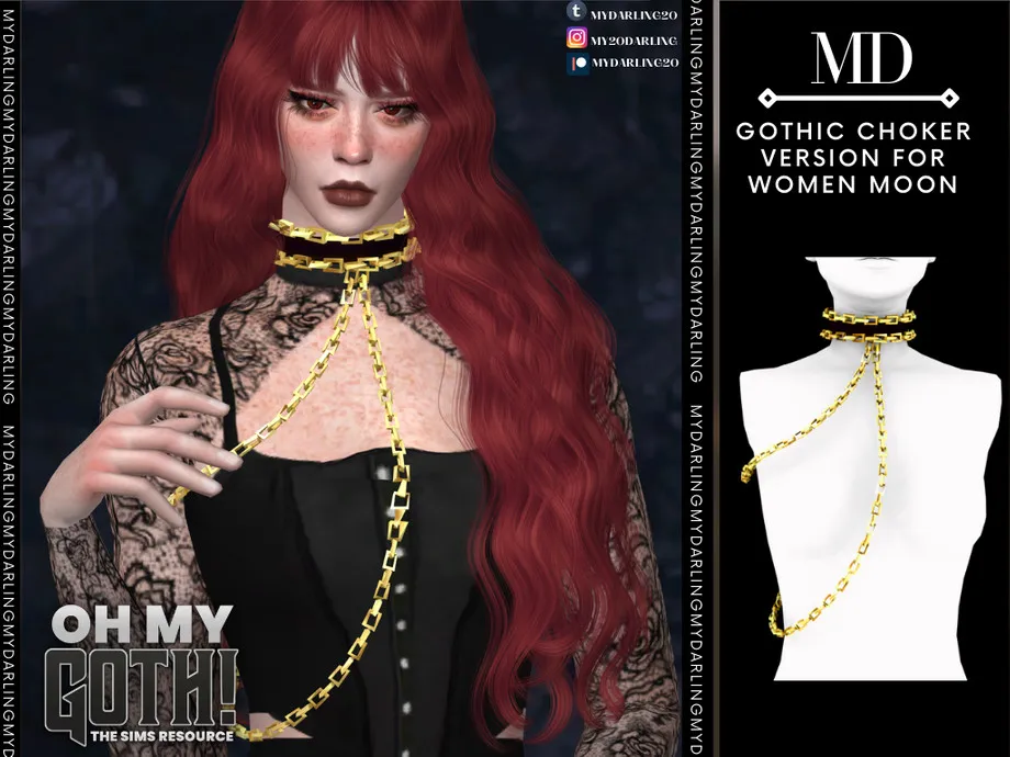Oh My Goth choker version for women moon