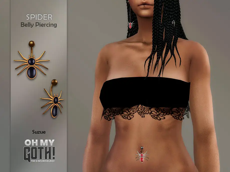 Oh My Goth! Spider Bellly Piercing (Edited Skins)