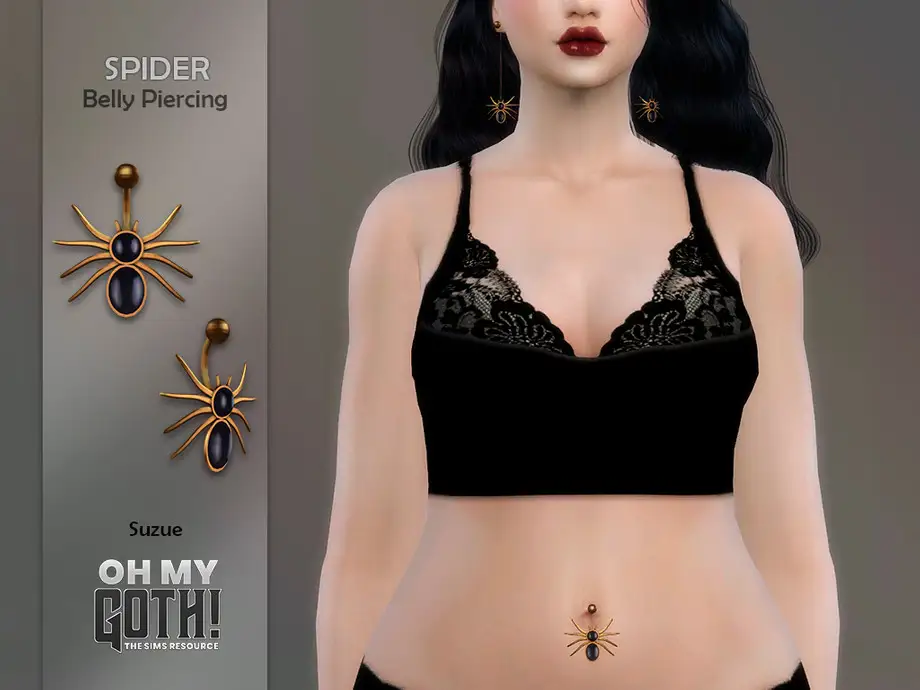 Oh My Goth! Spider Bellly Piercing (Basic Skins)