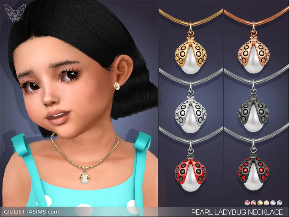 Pearl Ladybug Necklace For Toddlers