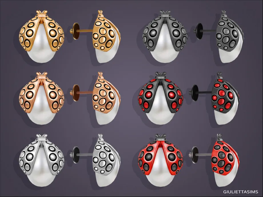 Pearl Ladybug Earrings