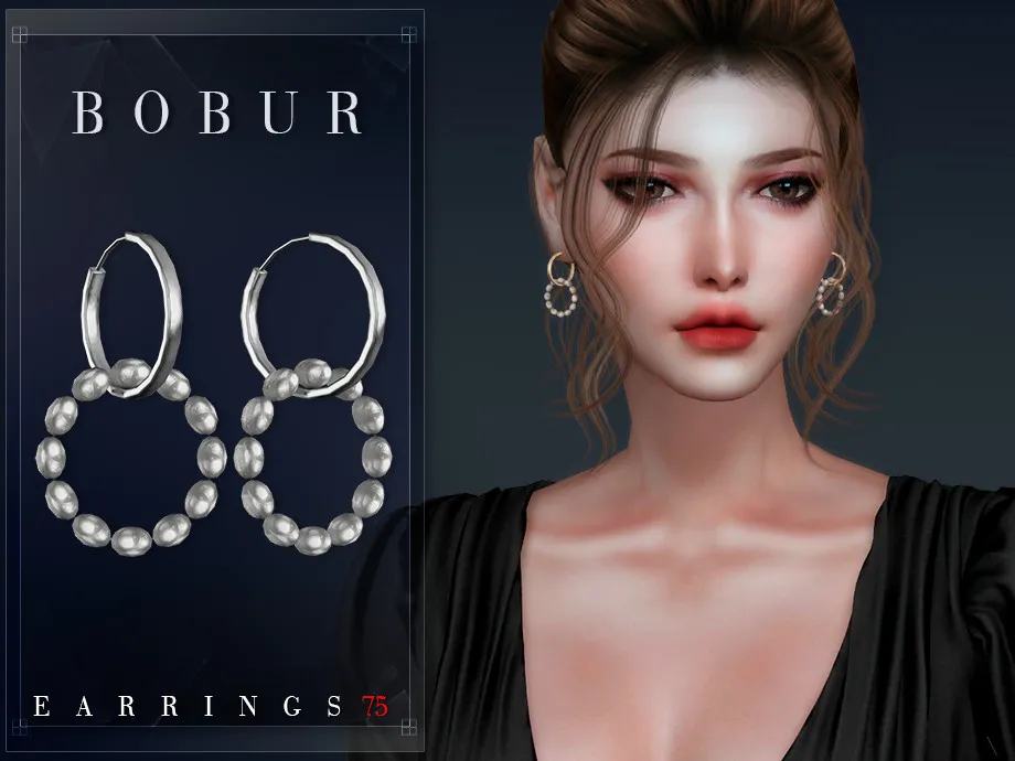 Hoop earrings with pearls