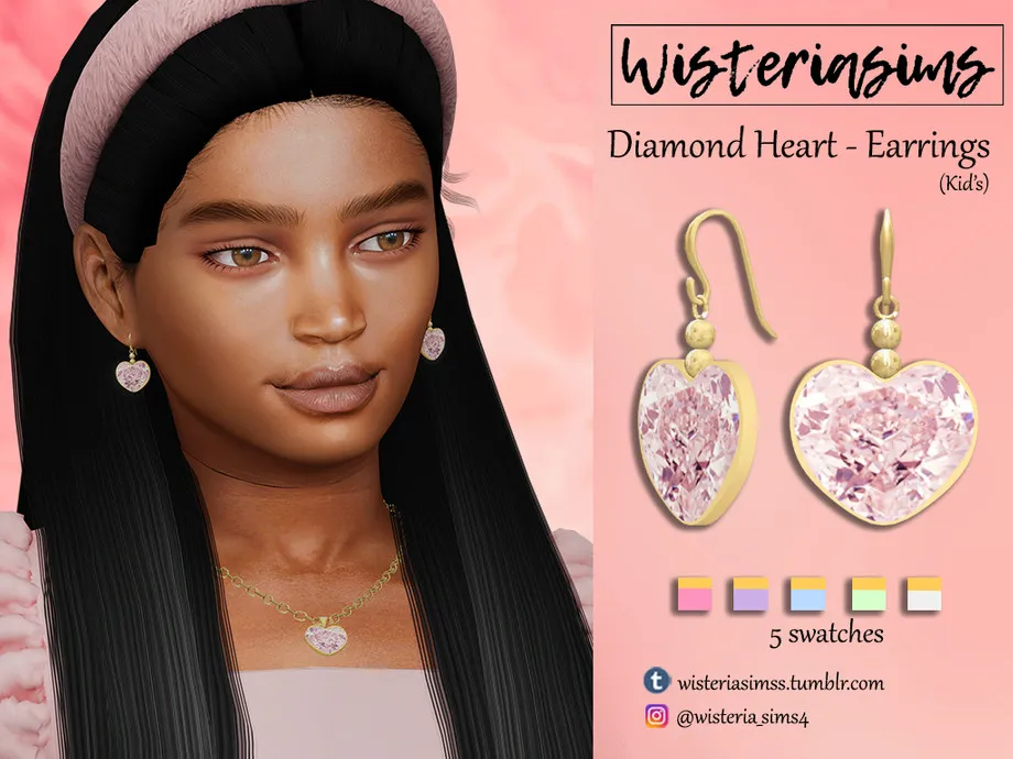 Diamond Heart Earrings(kids)