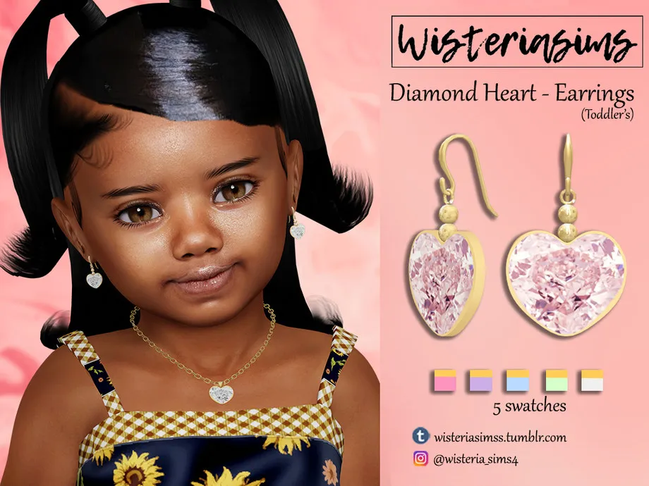 Diamond Heart Earrings (Toddler's)