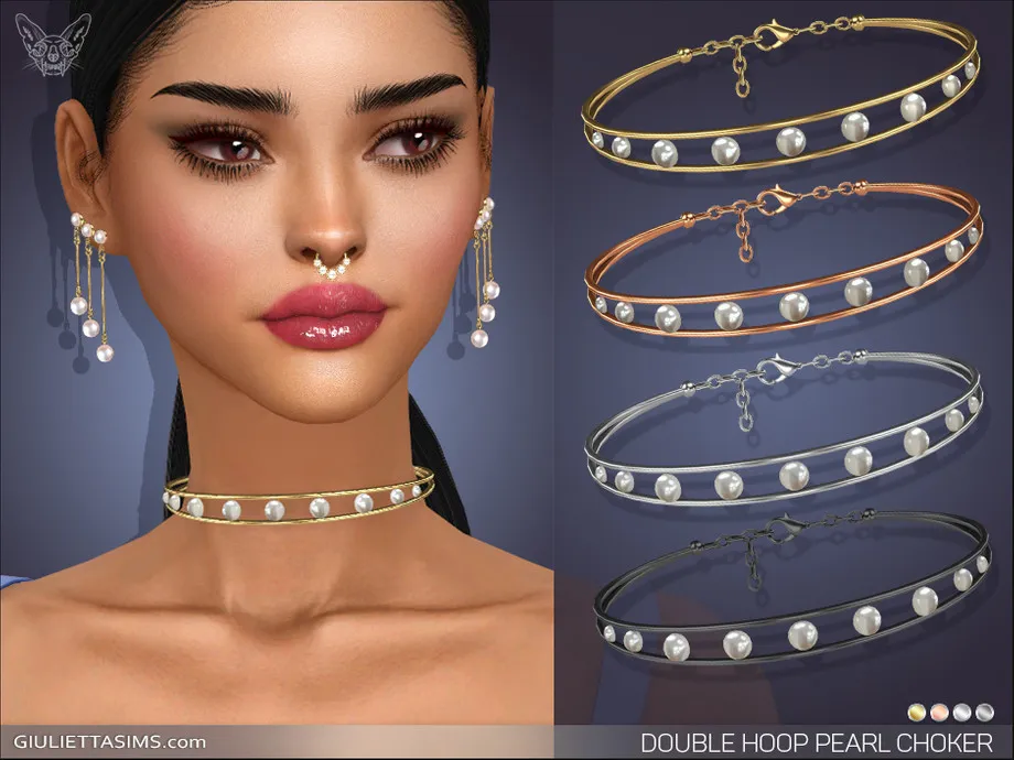 Double Hoop Pearl Choker