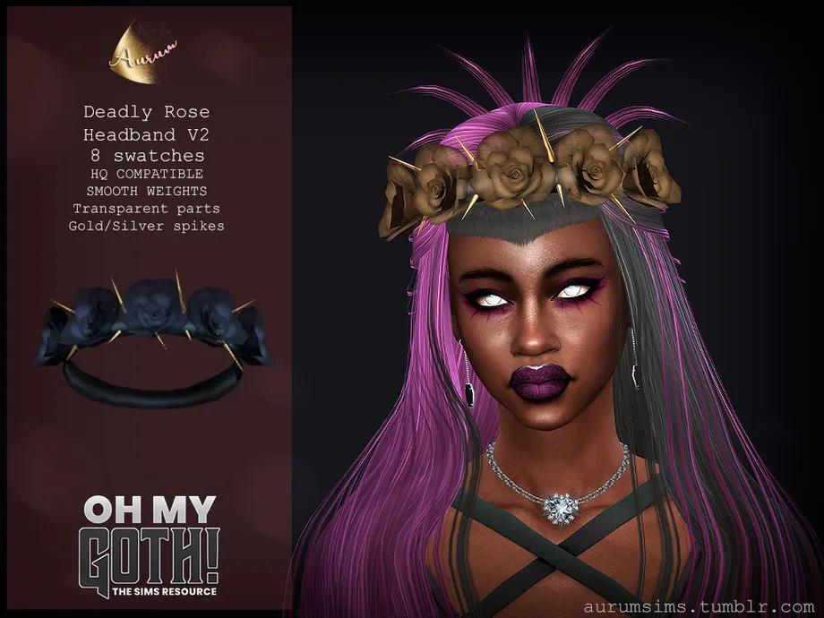 Oh My Goth - Deadly Rose Headband V2