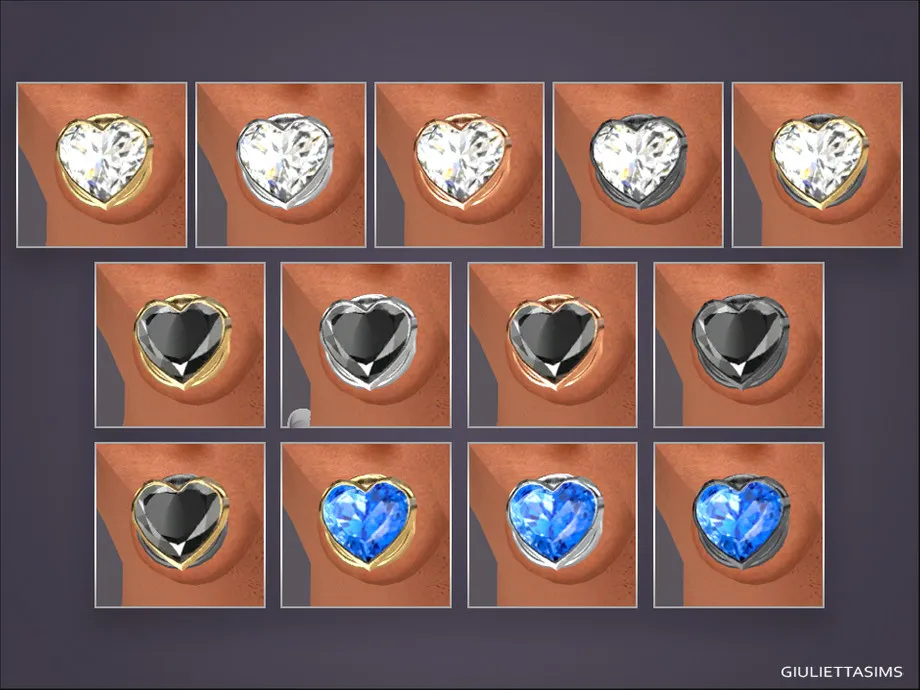 Crystal Heart Earplugs (female frame)