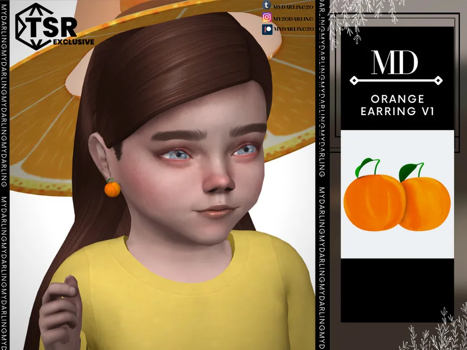 orange earring v1 Toddler