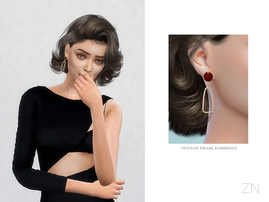 ZN-VINTAGE PEARL EARRINGS
