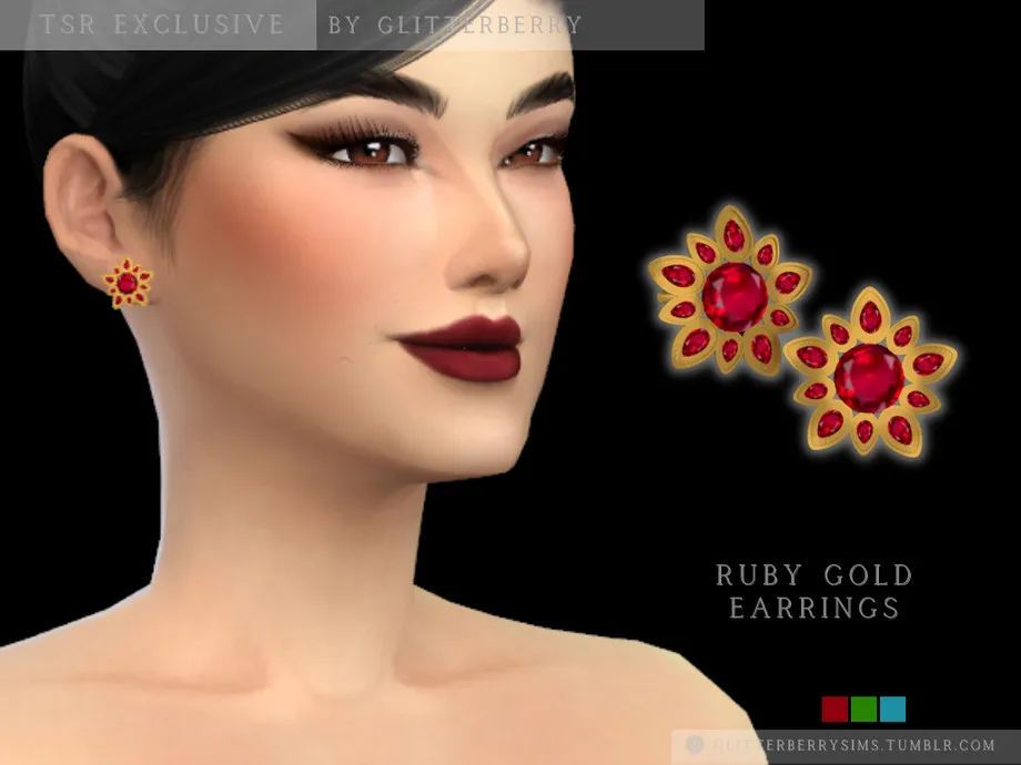 Ruby Gold Earrings