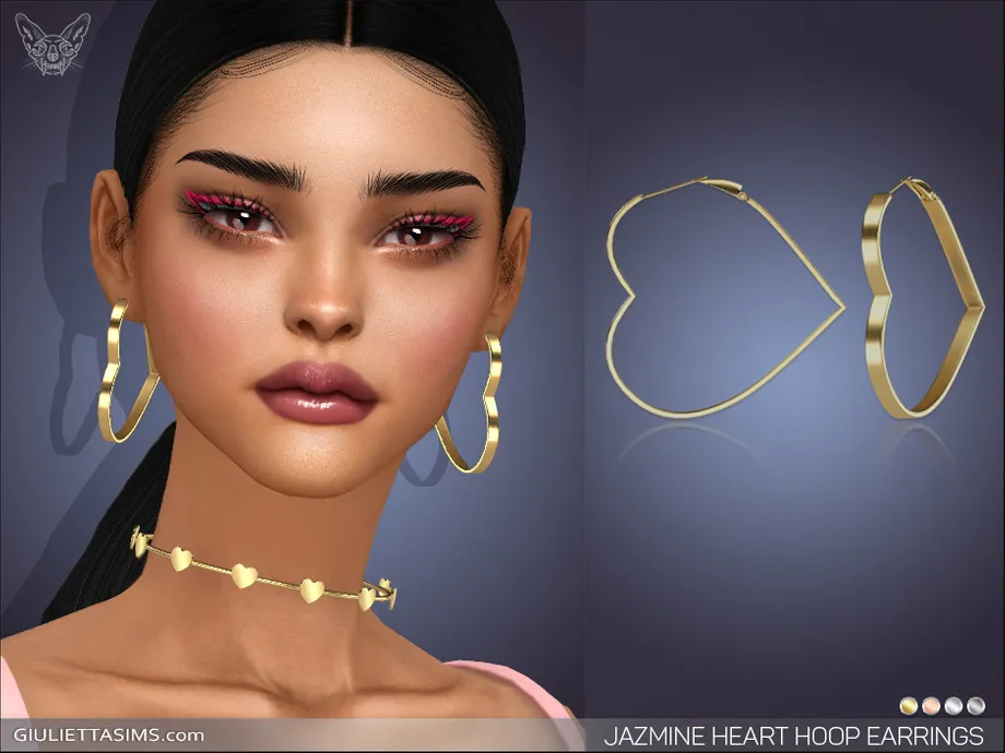 Jazmine Heart Hoop Earrings