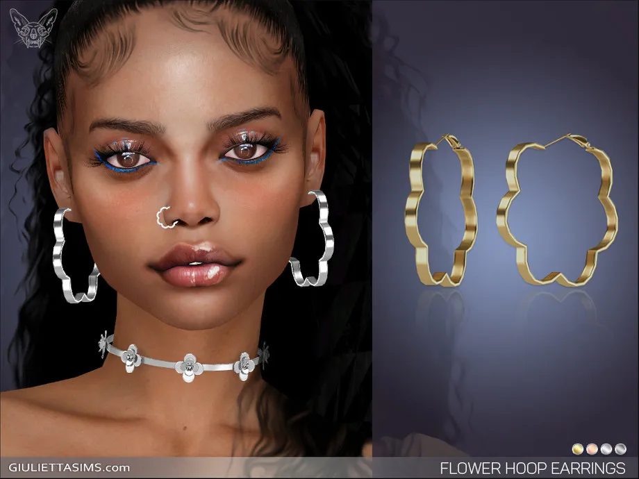 Flower Hoop Earrings