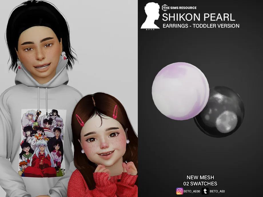 Shikon Pearl (Earrings Tolddler Version)