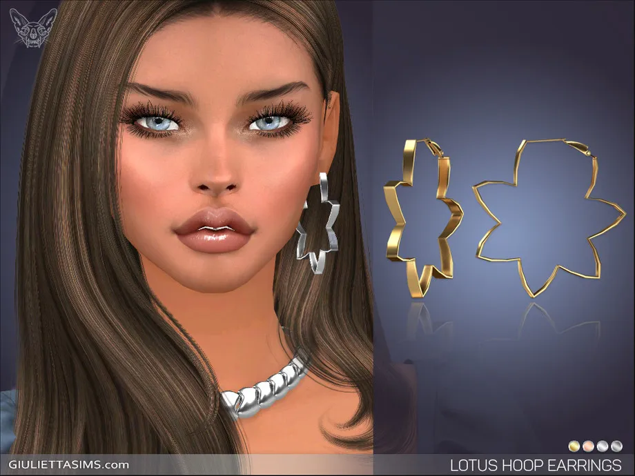Lotus Hoop Earrings
