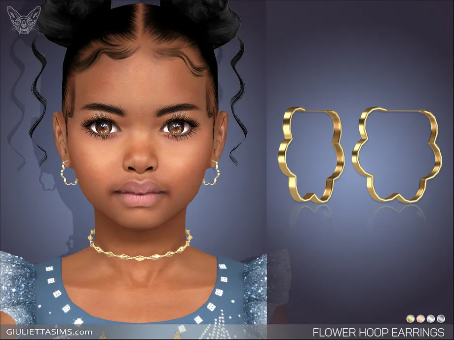 Flower Hoop Earrings For Kids