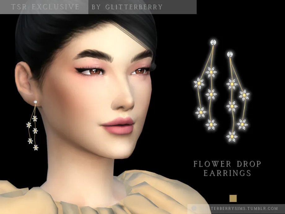 Flower Drop Earring