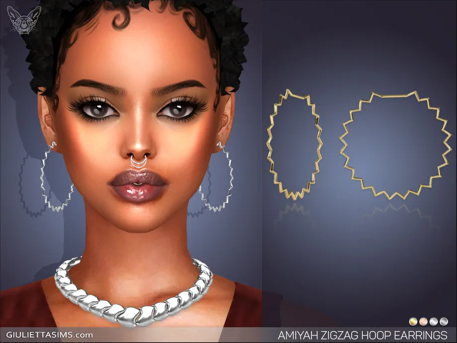 Amiyah Zigzag Hoop Earrings