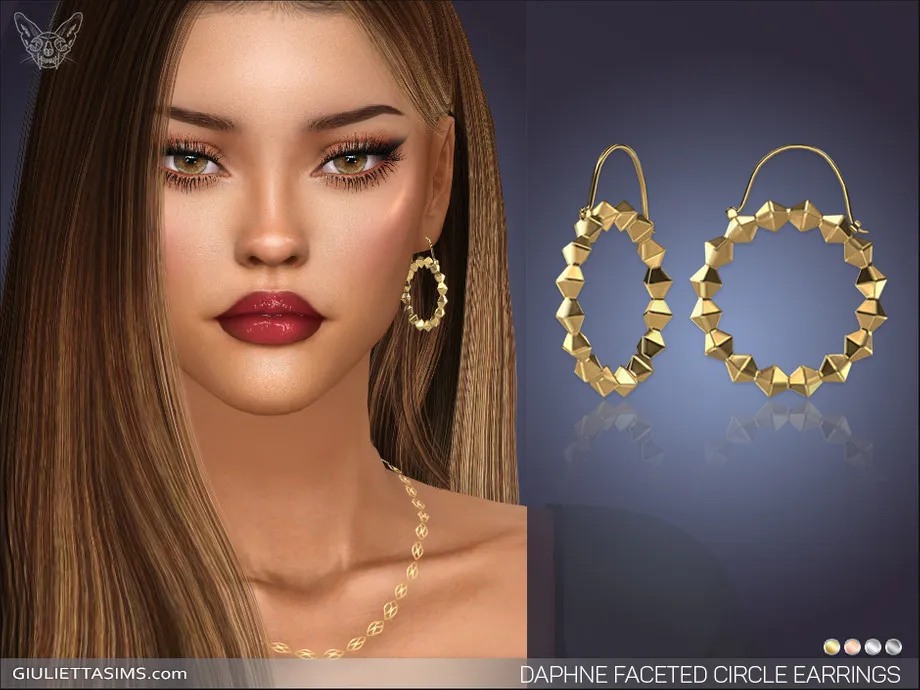 Daphne Faceted Circle Earrings