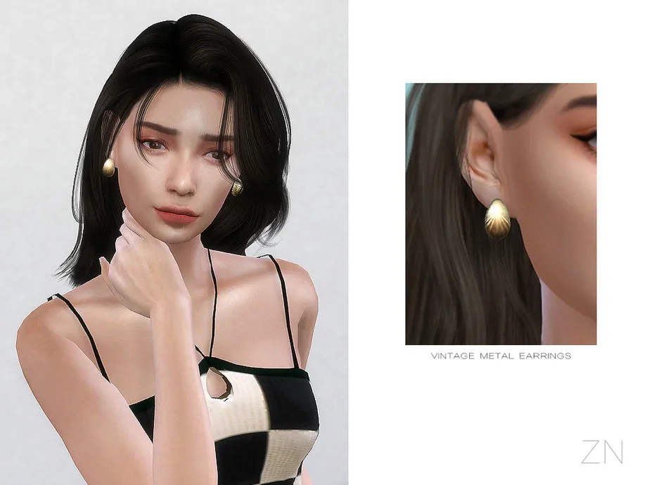 ZN-VINTAGE METAL EARRINGS