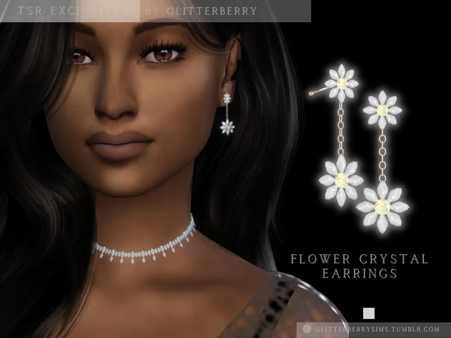 Flower Crystal Earrings