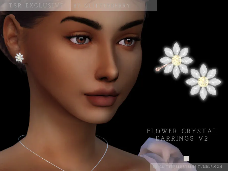 Crystal Flower Earring v2