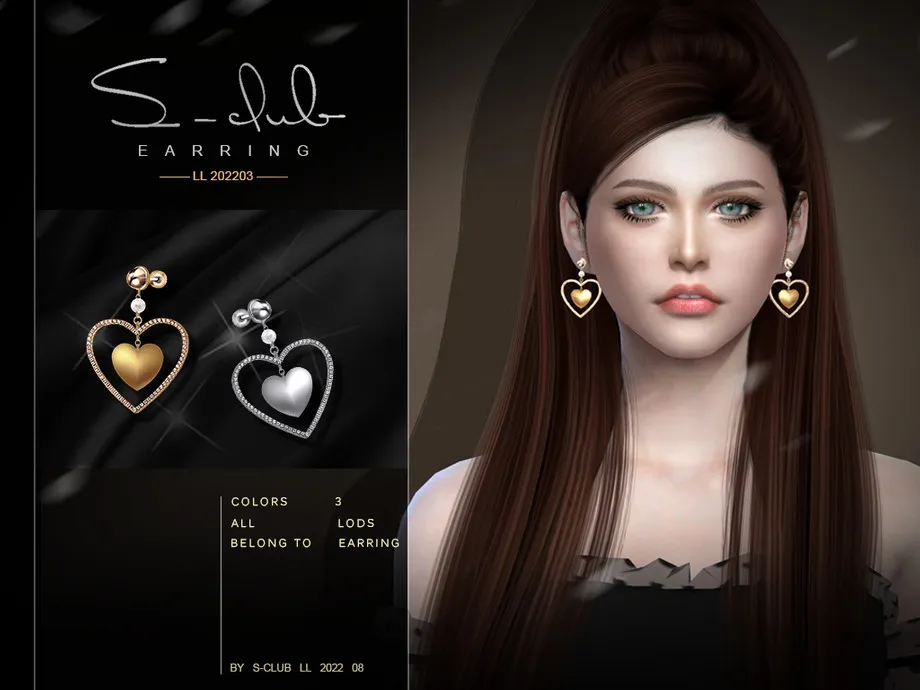 Peach heart earrings