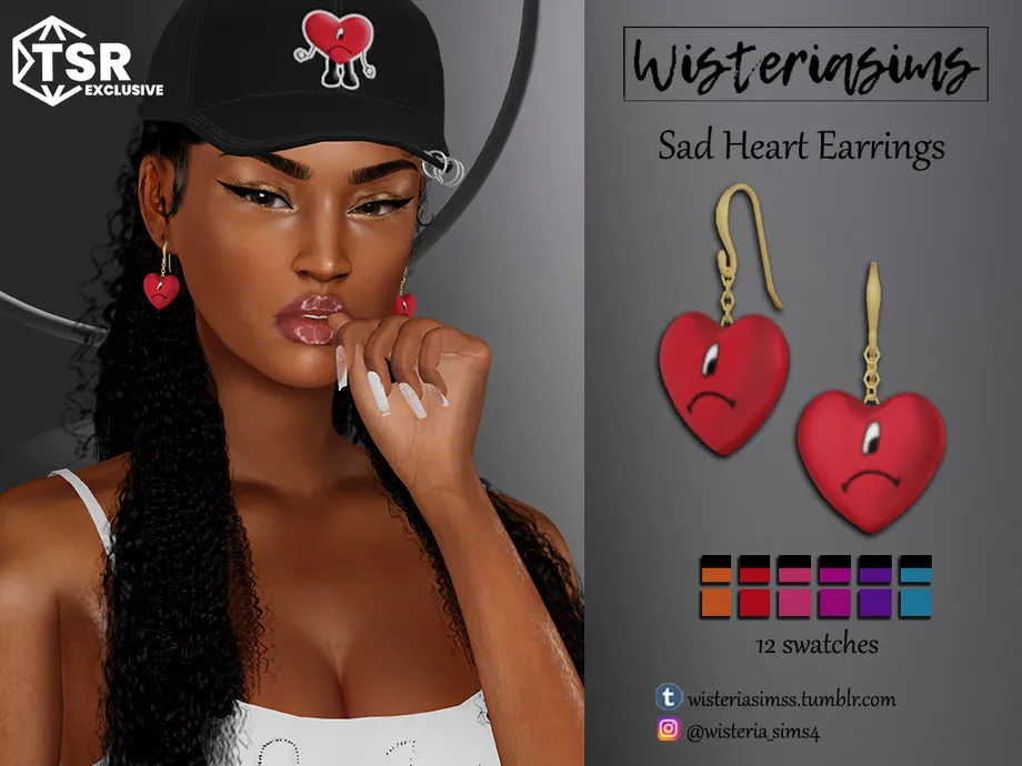 Sad Heart Earrings