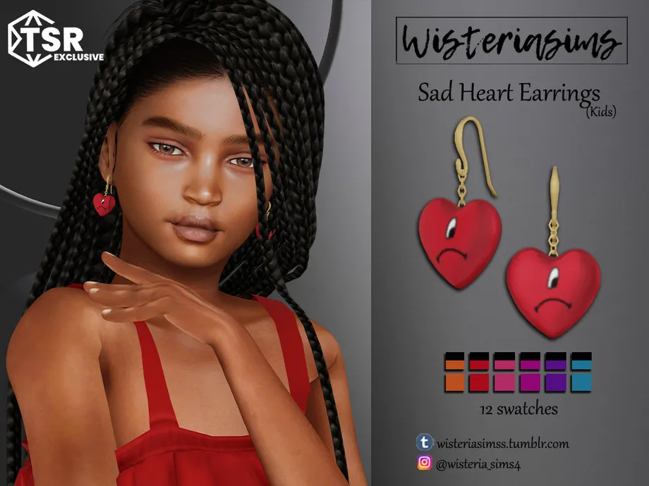 Sad Heart Earrings (kids)