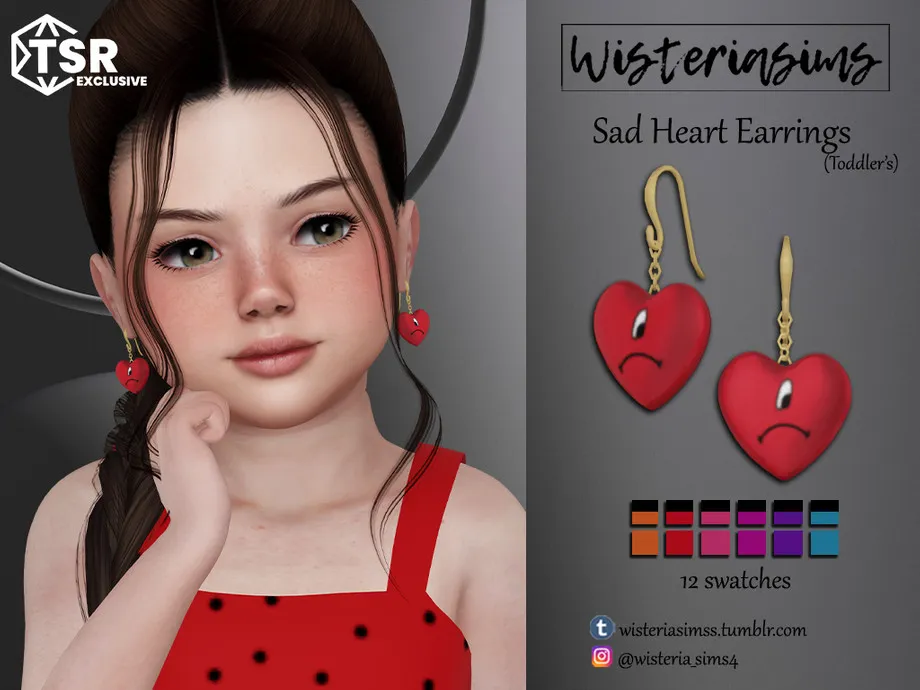 Sad Heart Earrings (toddler)