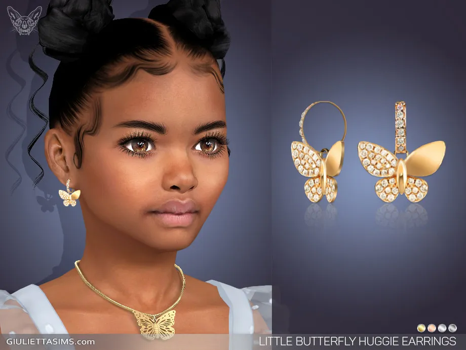 Little Butterfly Huggie Earrings For Kids
