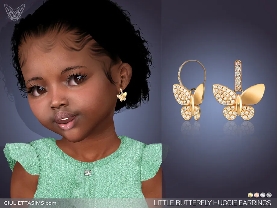 Little Butterfly Huggie Earrings For Toddlers