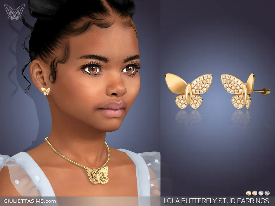 Lola Butterfly Stud Earrings For Kids