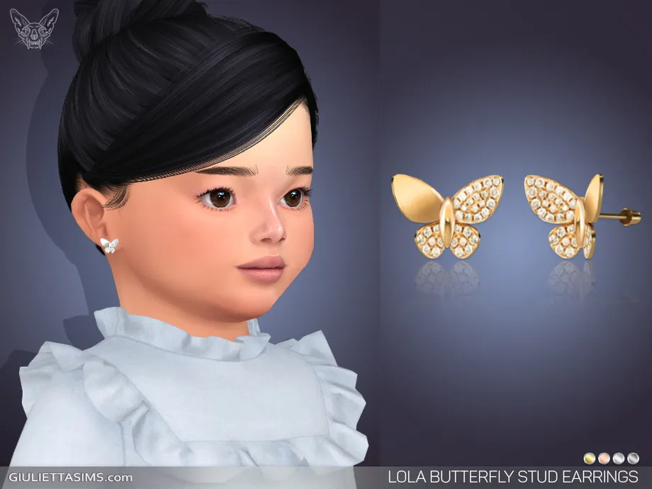 Lola Butterfly Stud Earrings For Toddlers