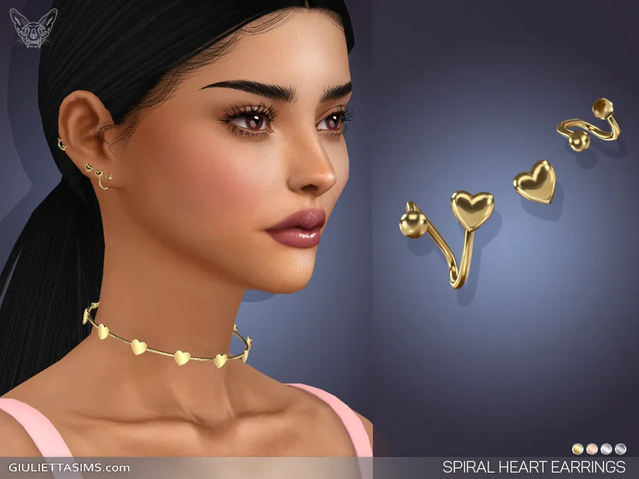 Spiral Heart Earrings