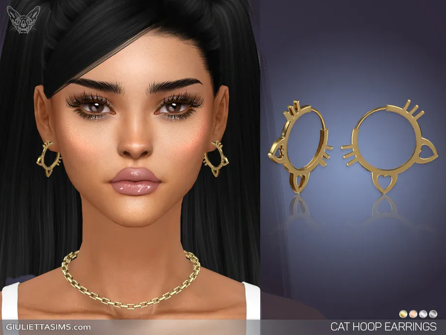 Cat Hoop Earrings
