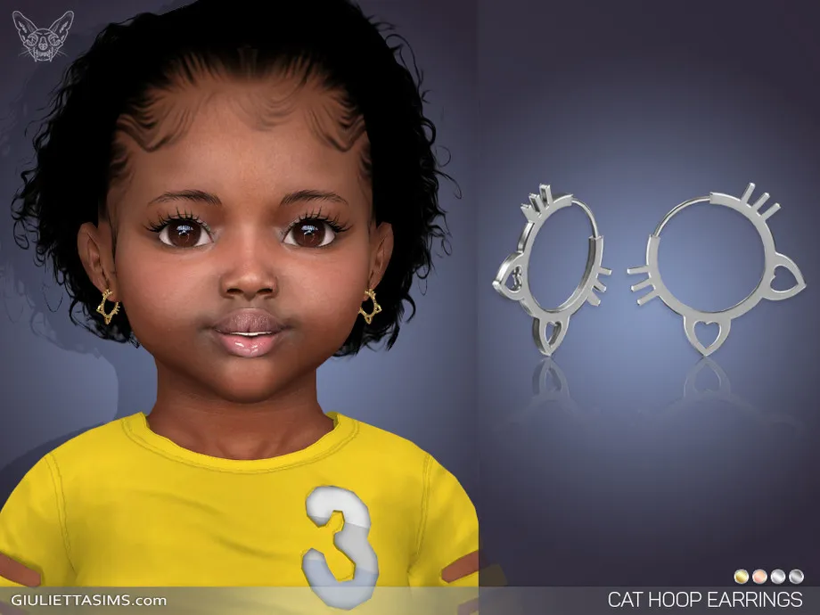 Cat Hoop Earrings For Toddlers
