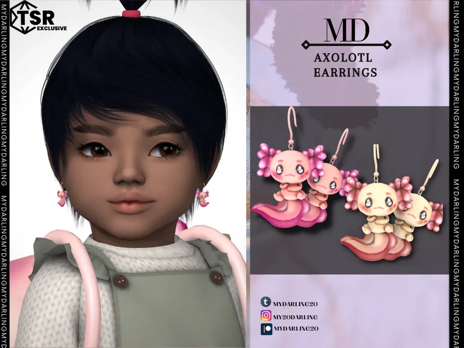 toddler axolotl earrings