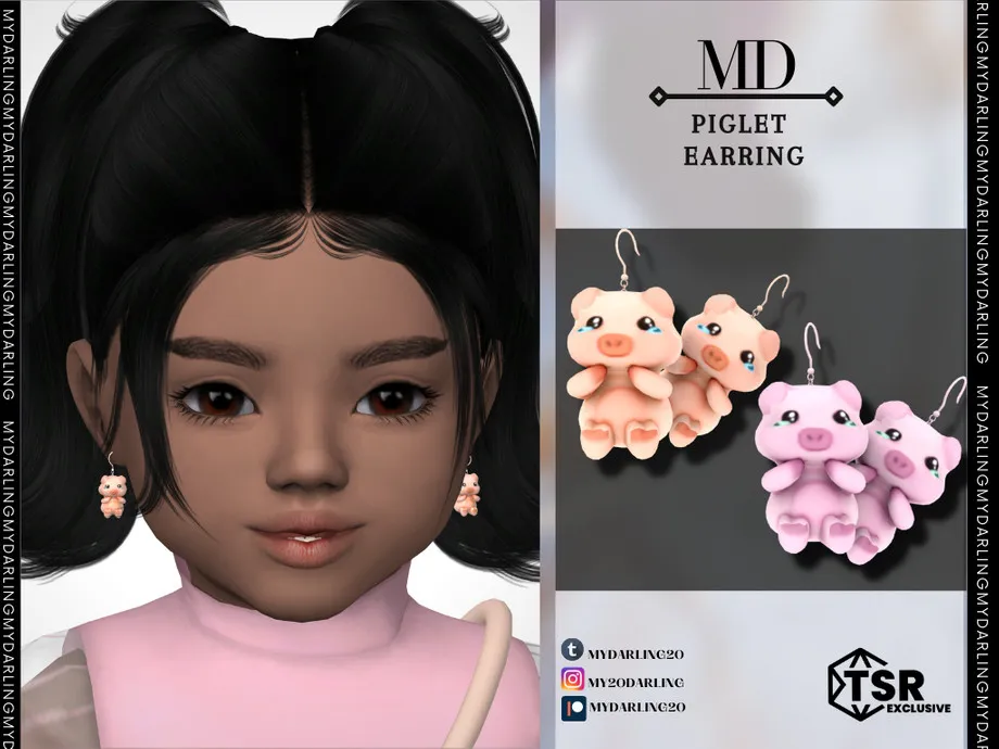 toddler piglet earring