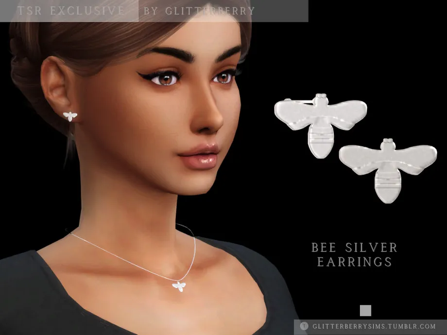 Bee Silver Earring