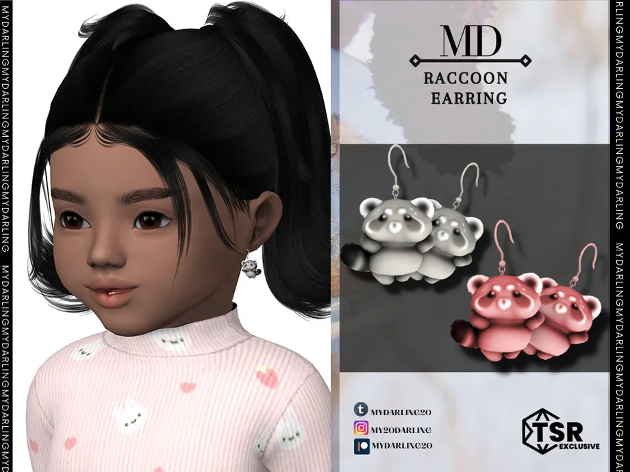 toddler raccoon earring