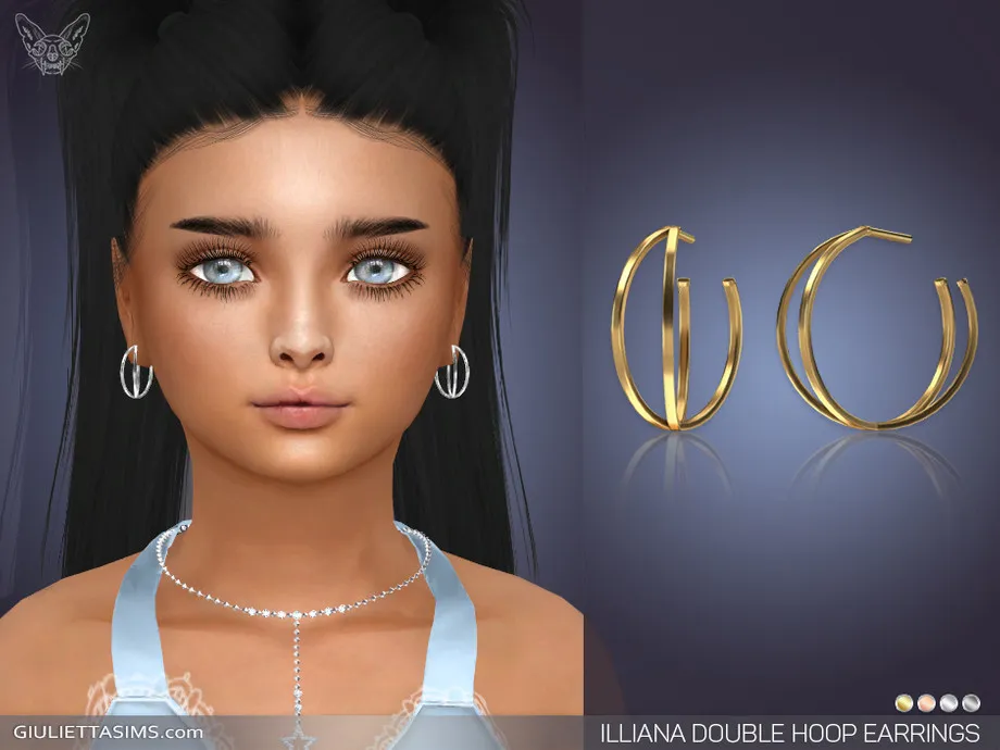 Illiana Double Hoop Earrings For Kids