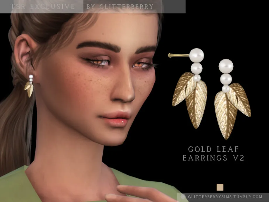 Gold Leaf Earrings v2