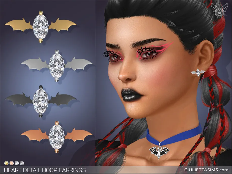Bat Crystal Earrings