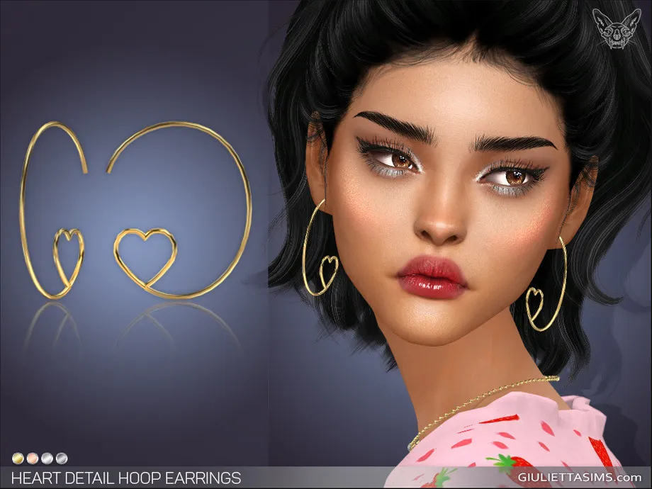 Heart Detail Hoop Earrings